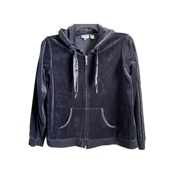 IZOD  Movement  Size 1X Velour Hoodie  Full-Zip Jacket Kangaroo Pockets - Picture 1 of 10